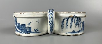 A rare mid 18thc Worcester "Gazebo" pattern coffee cup c1755-9
