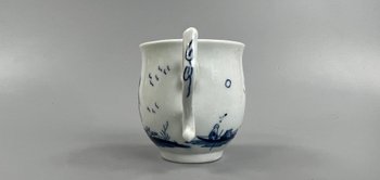 A rare mid 18thc Worcester "Gazebo" pattern coffee cup c1755-9