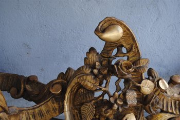 Console  Louis XV En  Bois Doré Dessus Marbre