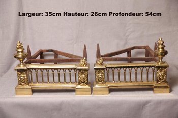 Pair Of 18th Century Bronze Antique Andirons