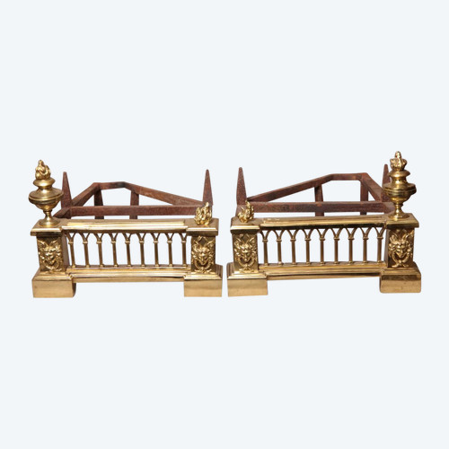 Pair Of 18th Century Bronze Antique Andirons