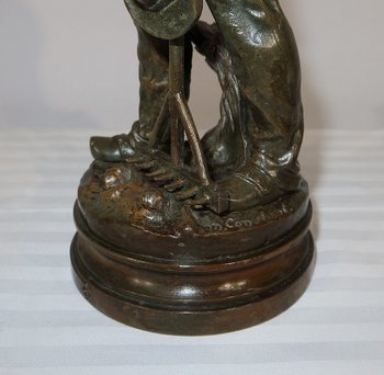 Bronzo "The Harvester" firmato E. Constant Favre - Inizio XX secolo