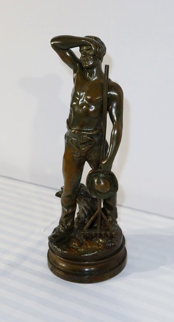 Bronzo "The Harvester" firmato E. Constant Favre - Inizio XX secolo
