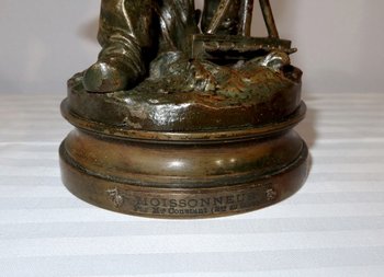 Bronzo "The Harvester" firmato E. Constant Favre - Inizio XX secolo