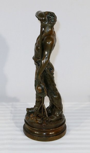 Bronzo "The Harvester" firmato E. Constant Favre - Inizio XX secolo