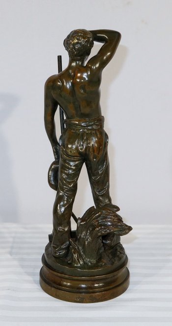 Bronzo "The Harvester" firmato E. Constant Favre - Inizio XX secolo