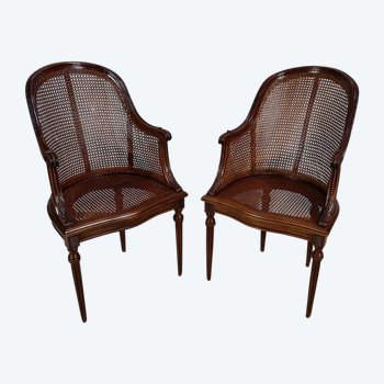 Paire de Fauteuils en Acajou, style Louis XVI – Début XXe