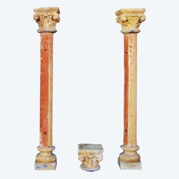 Paire De Colonnes à Chapiteau Corinthien De 164 Cm