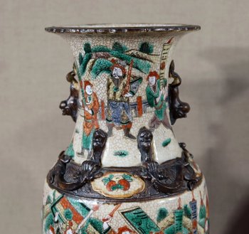 Coppia di Vasi in Porcellana di Nanjing, Cina - Fine XIX Secolo