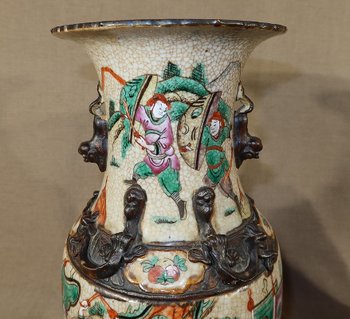 Coppia di Vasi in Porcellana di Nanjing, Cina - Fine XIX Secolo