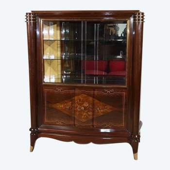 Showcase cabinet in Rio Rosewood, attributed to J. Leleu, Art Deco – 1940