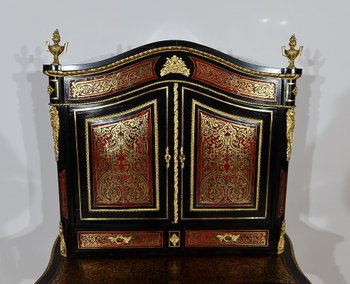 Piccolo Stipo in Intarsio Boulle, Epoca Napoleone III - Metà XIX Secolo