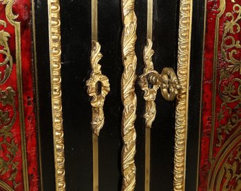Piccolo Stipo in Intarsio Boulle, Epoca Napoleone III - Metà XIX Secolo