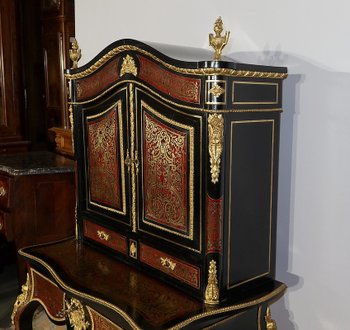 Piccolo Stipo in Intarsio Boulle, Epoca Napoleone III - Metà XIX Secolo