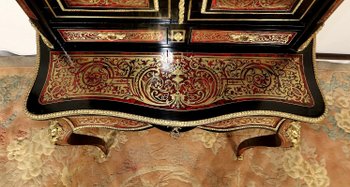 Piccolo Stipo in Intarsio Boulle, Epoca Napoleone III - Metà XIX Secolo