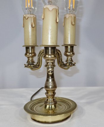 Bouillotte-Lampe aus vergoldeter Bronze, Empire-Geschmack – 1900