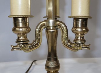 Bouillotte-Lampe aus vergoldeter Bronze, Empire-Geschmack – 1900
