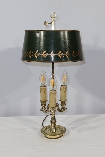 Bouillotte-Lampe aus vergoldeter Bronze, Empire-Geschmack – 1900
