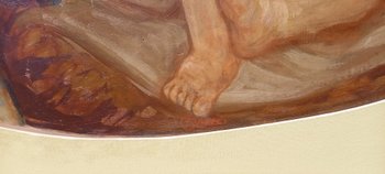 Großes dekoratives Gemälde Jungfrau und Kind / Giuseppe Mazzei XIXth