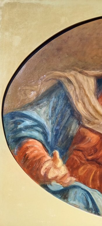 Großes dekoratives Gemälde Jungfrau und Kind / Giuseppe Mazzei XIXth