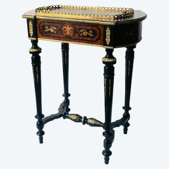 Indoor planter Napoleon III marquetry and gilt bronze 19th