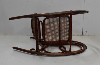 Rocking Chair et son Repose pieds en Hêtre, esprit Thonet – 1900