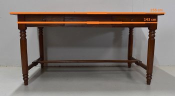 Table de Propriété Rectangulaire en Chêne Doré – Fin XIXe