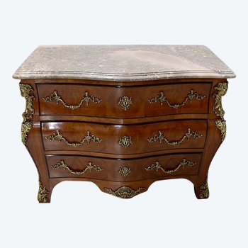 Commode Tombeau en Acajou Blond, style Régence – Milieu XXe