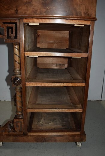 Piccola scrivania Davenport in noce, Inghilterra, epoca vittoriana - XIX secolo