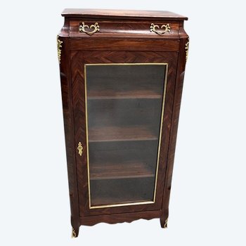 Small display case in Rio rosewood, Transitional style Louis XV / Louis XVI - 2nd part of XIXth century