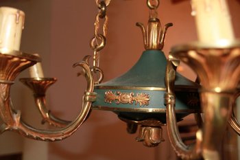 Lampadario in bronzo stile impero