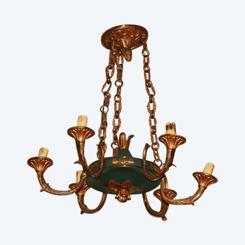 Lampadario in bronzo stile impero