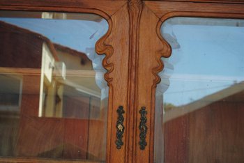 Large Two Art Nouveau Oak Body Decor Herons