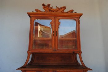Large Two Art Nouveau Oak Body Decor Herons