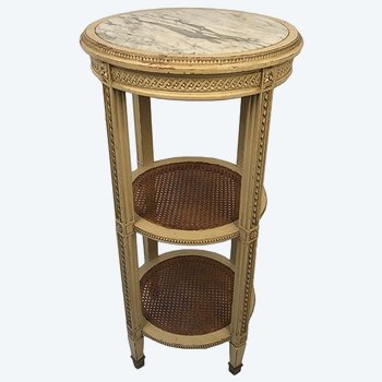 Sellette de style Louis XVI en bois laqué crème