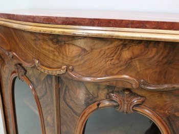 Small display case in Blond Walnut, Napoleon III period - 19th century
