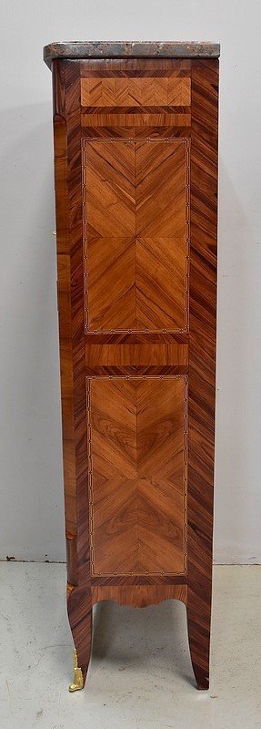 Piccolo mobile da signora, in palissandro e bois de rose, stile transitorio Luigi XV / Luigi XVI - seconda parte del XIX secolo