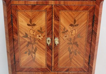 Piccolo mobile da signora, in palissandro e bois de rose, stile transitorio Luigi XV / Luigi XVI - seconda parte del XIX secolo