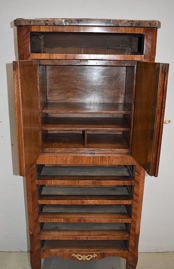 Piccolo mobile da signora, in palissandro e bois de rose, stile transitorio Luigi XV / Luigi XVI - seconda parte del XIX secolo
