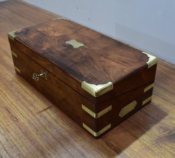 Large Rosewood Travel Writing Case - Late 19th century