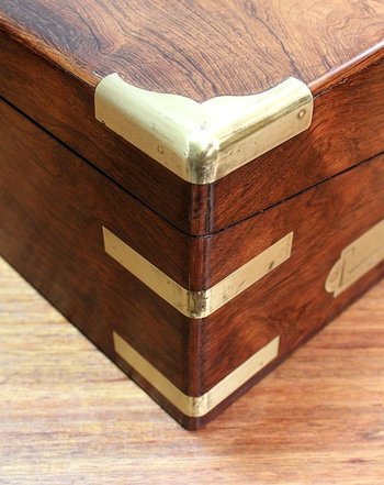 Large Rosewood Travel Writing Case - Late 19th century