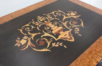 Small inlaid folding table, Napoleon III period - 19th century