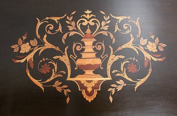 Small inlaid folding table, Napoleon III period - 19th century