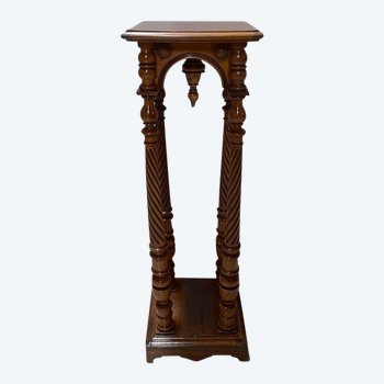 Sellette in Walnut, Gothic spirit - End of XIXth century