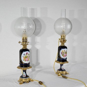Pair of Neuburger-Lemonon lamps - End of XIXth century