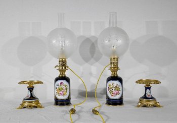 Pair of Neuburger-Lemonon lamps - End of XIXth century