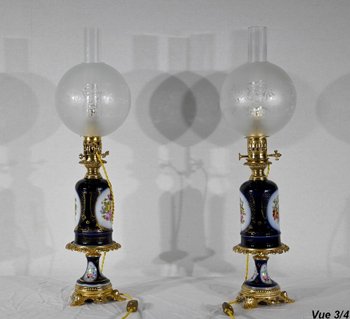 Pair of Neuburger-Lemonon lamps - End of XIXth century