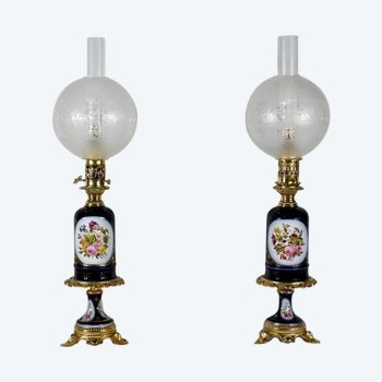 Pair of Neuburger-Lemonon lamps - End of XIXth century