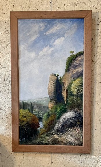 Diptyque de paysages de Dordogne et du Périgord, daté 1928