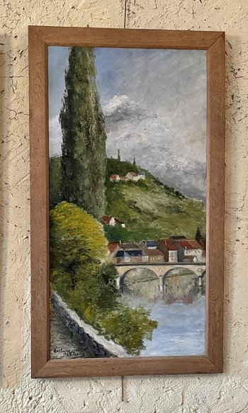 Diptyque de paysages de Dordogne et du Périgord, daté 1928